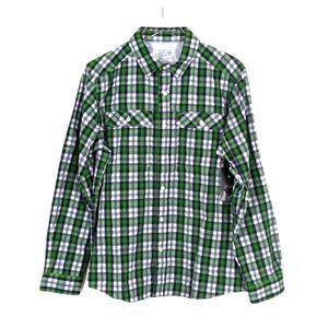 Mountain Hardwear Men's Green Plaid Nylon Button Down Shirt Medium